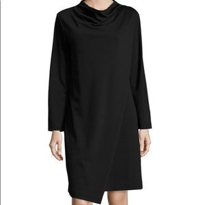 JOAN VASS Long Sleeve Drape Dress